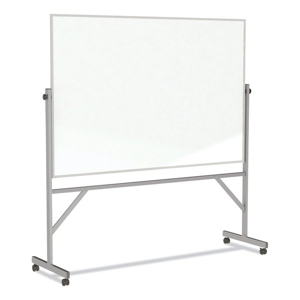 Ghent Reversible Magnetic Porcelain Whiteboard w/Satin Aluminum Frame, 101.25 x 78.25, White Surface ARM1M148